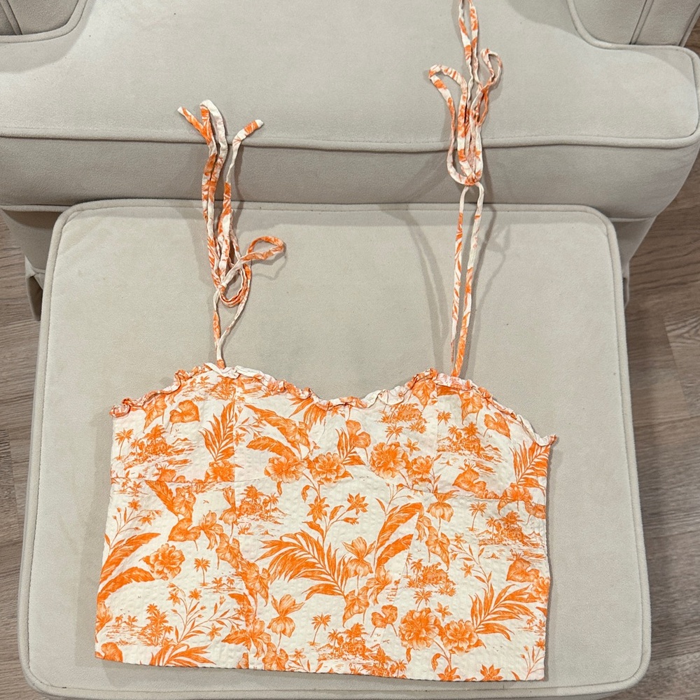 Floral Orange Camisole Top